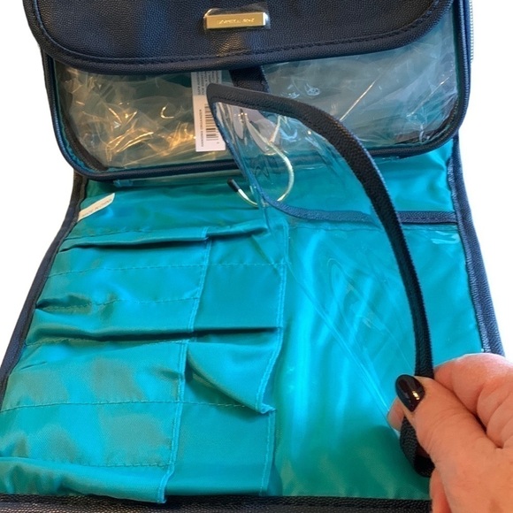 Sophia Joy Hanging Cosmetic Makeup Travel Bag Beauty Organizer Trifold - Picture 9 of 13